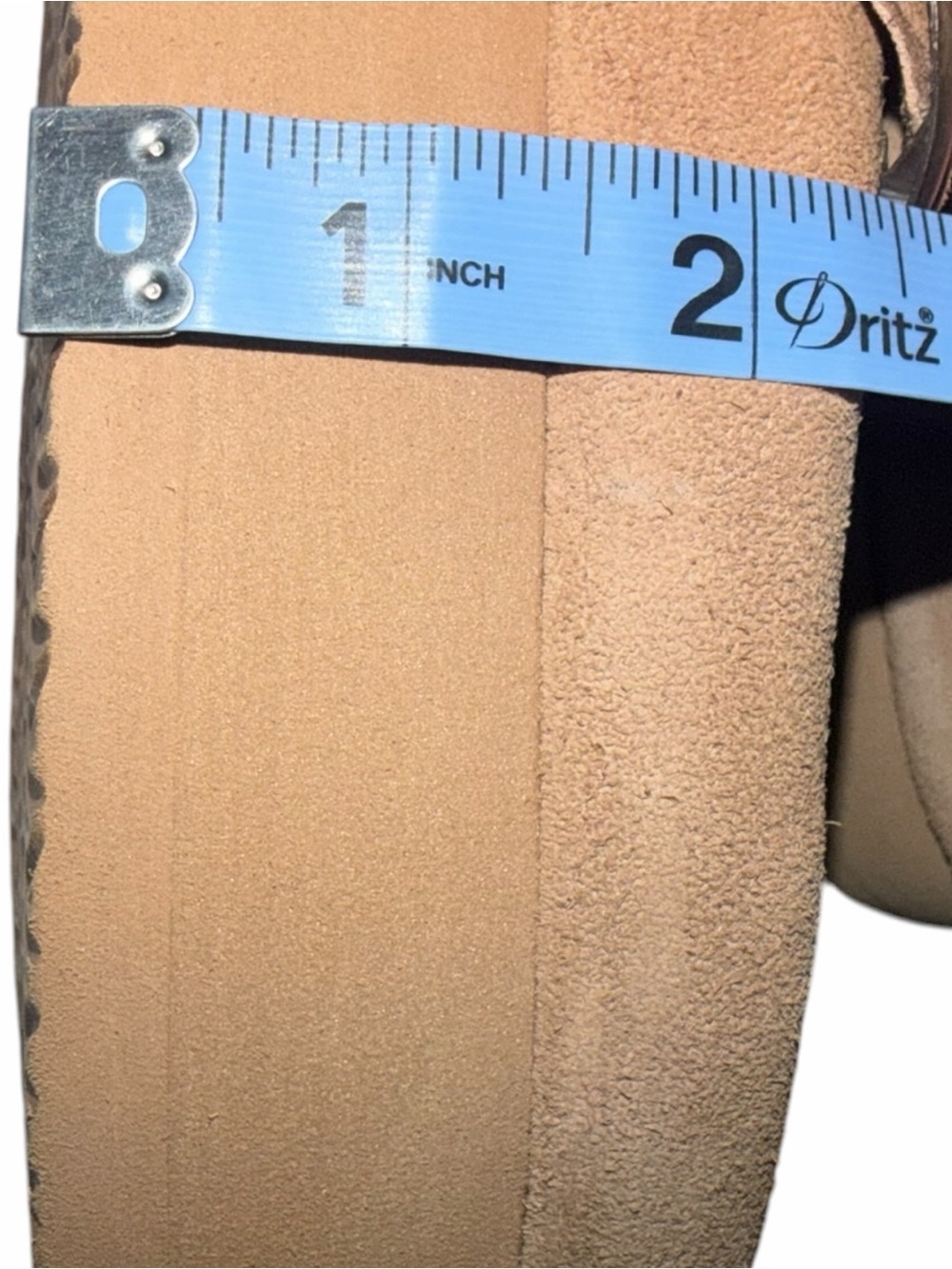 Women's Suede Slip-On Mule Clog with Buckle in Tan - Picture 3 of 4